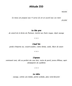 Altitude 350 menu